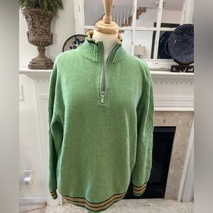 MAX Italian Wool Green Half-Zip Men's Sweater